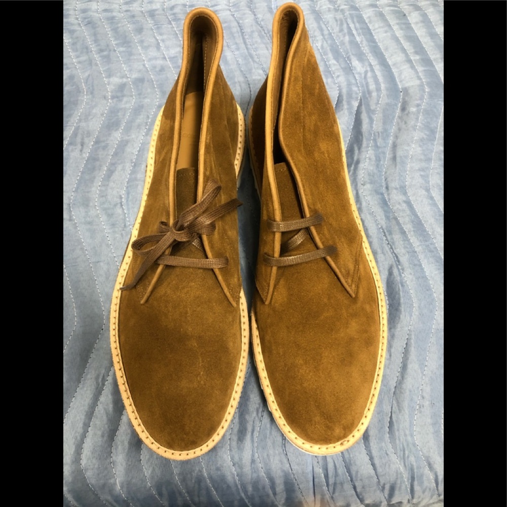 Brown suede Giorgio Armani high top sneakers